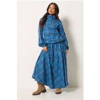 PixieGirl Women's Petite Check Shirt & Skirt Set in Blue | Size: 10