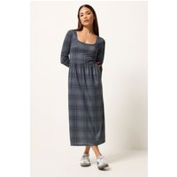 PixieGirl Women's Petite Check Midi Dress in Dark Grey | Size: 8