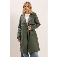 PixieGirl Women's Petite Trench Coat in Dark Green | Size: 18