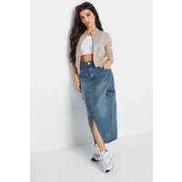 PixieGirl Women's Cargo Midi Skirt in Blue | Size: 6