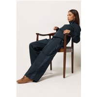 PixieGirl Women's Petite Wide Leg Trousers in Mid Navy | Size: 10