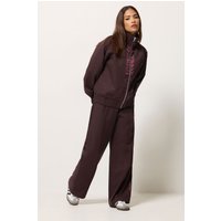 PixieGirl Women's Petite Wide Leg Trousers in Burgundy | Size: 6