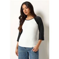 Pixiegirl Petite Women's Black Contrast Sleeve Tshirt Size 16