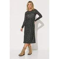 Pixiegirl Petite Women's Khaki Green Leopard Print Smock Dress Size 10