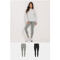 Pixiegirl Petite 2 Pack Women's Grey & Black Leggings Size Petite > 10