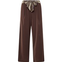 PixieGirl Women's Petite Scarf Belt Wide Leg Trousers in Brown | Size: 18