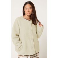Pixiegirl Petite Women's Ivory White Borg Jacket Size 10