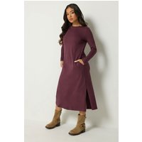 PixieGirl Women's Petite Long Sleeve Maxi Dress in Burgundy | Size: 12