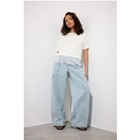 Pixiegirl Petite Women's Light Blue Seam Front Balloon Jeans Size Petite > 8