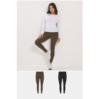 Pixiegirl Petite 2 Pack Women's Chocolate Brown & Black Leggings Size Petite > 8