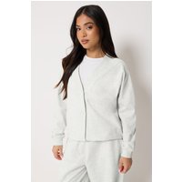 PixieGirl Women's Petite Button Cardigan Sweater in Light Grey | Size: 16