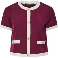 PixieGirl Women's Petite Contrast Button Blouse in Burgundy | Size: 10