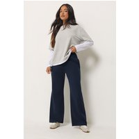 PixieGirl Women's Petite Wide Leg Joggers in Dark Navy | Size: 18