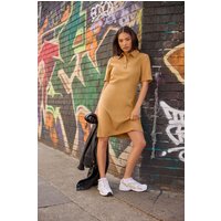 Pixiegirl Petite Women's Tan Brown Polo Shirt Dress Size 16