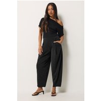 Pixiegirl Petite Womens Black Sparkle Barrel Leg Trousers Size 6