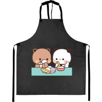 Couple Panda Dudu And Bubu Are Having Breakfast Together Aprons
