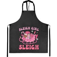 Groovy Pink Christmas Coffee Sleigh Girl Sleigh Xmas Holiday T Aprons