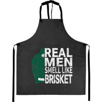 Ceramic Grill Real Men Smell Like Brisket Funny Mens Bbq Aprons