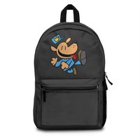 Dog Man Jumping Backpacks