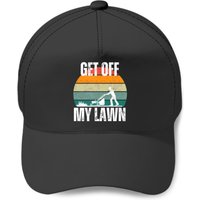 Get Off My Lawn Funny Grandpa, Dad, Lawn Lover, Senior T Baseball Caps