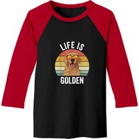 Life Is Golden Golden Retriever Gifts Funny Dog Baseball Tees
