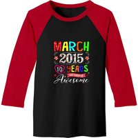 10 Year Old March 2015 Floral 10th Birthday Girl Youth Baseball Tees