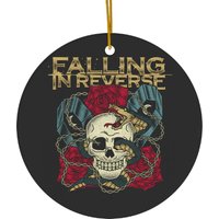 Vintage Falling In Reverse Skullcap Gift For Fans Unisex Ceramic Ornaments