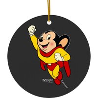 Vintage 1993 Mighty Mouse Cartoon From The 40s Big Logo Ceramic Ornaments