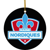 Maine Nordiques Hockey Club Logo Ceramic Ornaments