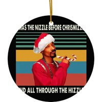 Vintage Snoop Dogg Santa Was The Nizzle Before Christmizzle Ceramic Ornaments