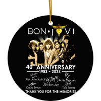 Bon Jovi 40th Anniversary 1983-2023 Signature Ceramic Ornaments