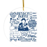 Benson Boone Doodle Art Fireworks And Rollerblades World Tour 2024 Concert Ceramic Ornaments