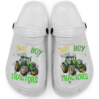 Boy Loves Tractors Green Farm Tractor Trucks Clogs