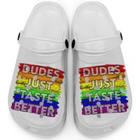 Dudes Just Taste Better Gay Pride Gift Idea Clogs
