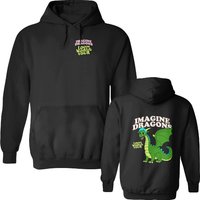 Imagine Dragons Loom World Tour 2024 Cartoon Unisex Black Double Sided Hoodies