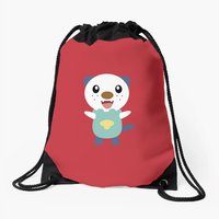 Oshawott - Blue Background Drawstring Bags