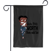 Betty Boop Blue Jean Know Your Worth Garden Flags