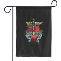 Bon Jovi Heart Black Adult Garden Flag Garden Flag