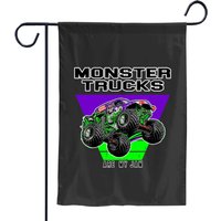 Vintage Monster Truck Are My Jam, Truck Boys Birthday Boy Garden Flag