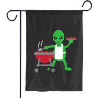 Funny Bbq Lover Gifts | Barbecue Grilling Alien Garden Flags