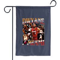 Vintage 90s Basketball Bootleg Style Garden Flags, Dwyane Wade Graphic Garden Flags