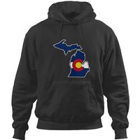 Michigan Outline Colorado Flag Hoodies