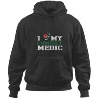 I Love My Combat Medic Camo Design, Perfect Camouflage Symbol Heartbeat Military Gifts Hoodies