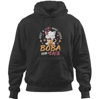 Just A Girl Who Loves Boba And Cats Bubble Tea Kawaii Anime Hoodies