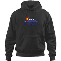 Loveland Colorado Wood Flag Mountains T Hoodies