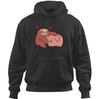 Sloth Loves Pig Hoodies