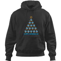 Happy Chrismukkah Dreidel Christmas Tree Hanukkah Pajama T Hoodies