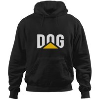 Dog Caterpillar Logoss White Text Hoodies
