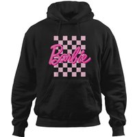 Barbies Barbies Logo Checkered Background Hoodies