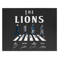 Lions Walking Abbey Road Signatures Football Jigsaw Puzzles, Dan Campbell, Jared Goff